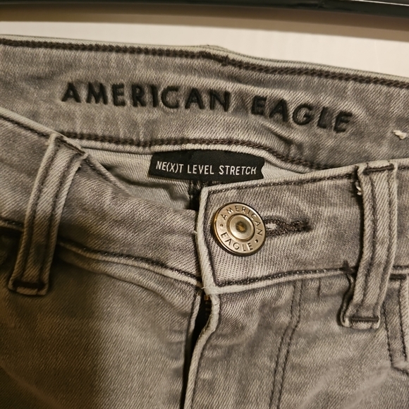 Women's Size 0 Short American Eagle Next Level Stretch Jegging Gray Denim Jeans - Picture 6 of 11